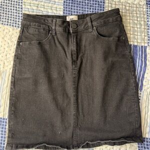Black Denim Mini Skirt
